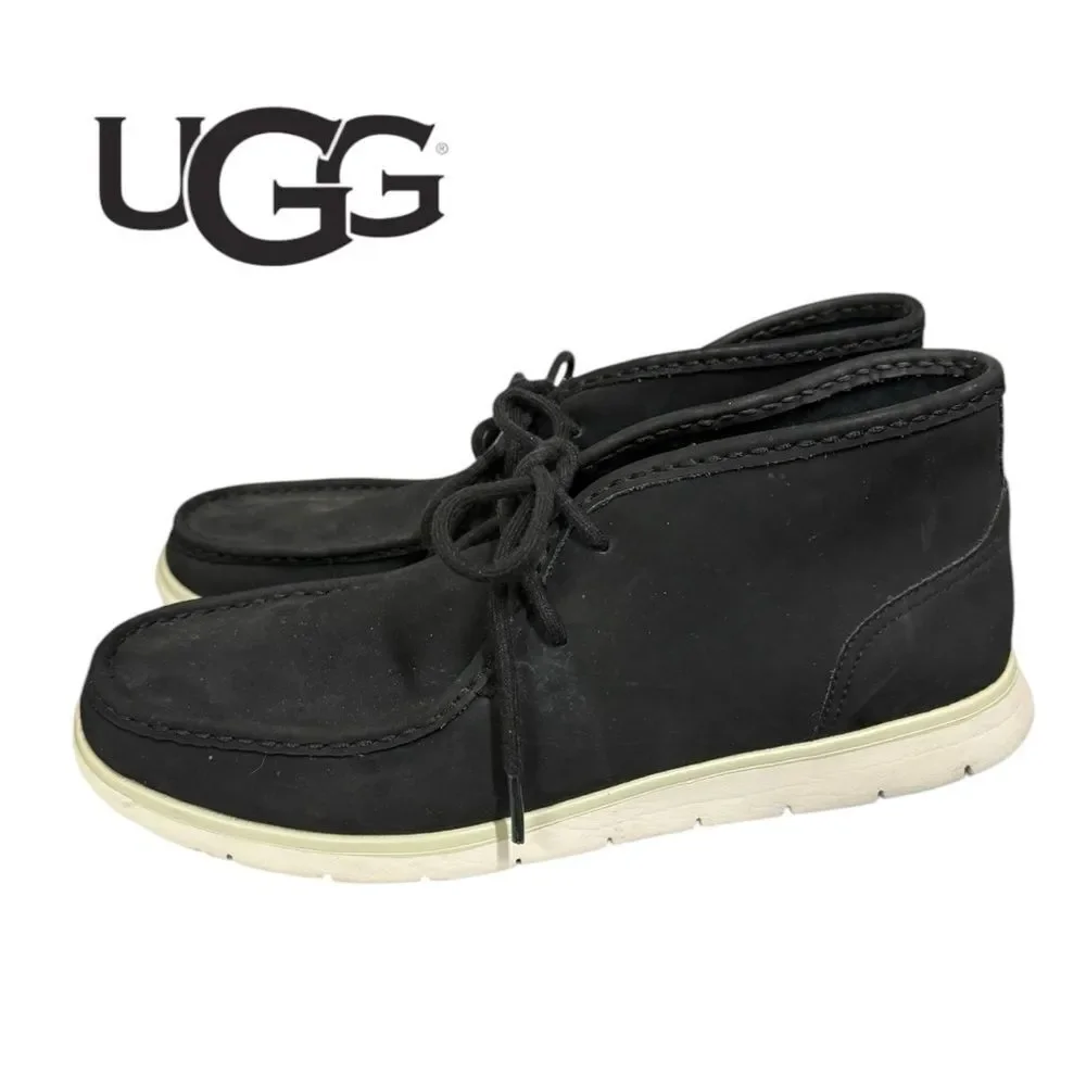 Ugg Men's Hendrickson Black Leather Chukka Boots 10